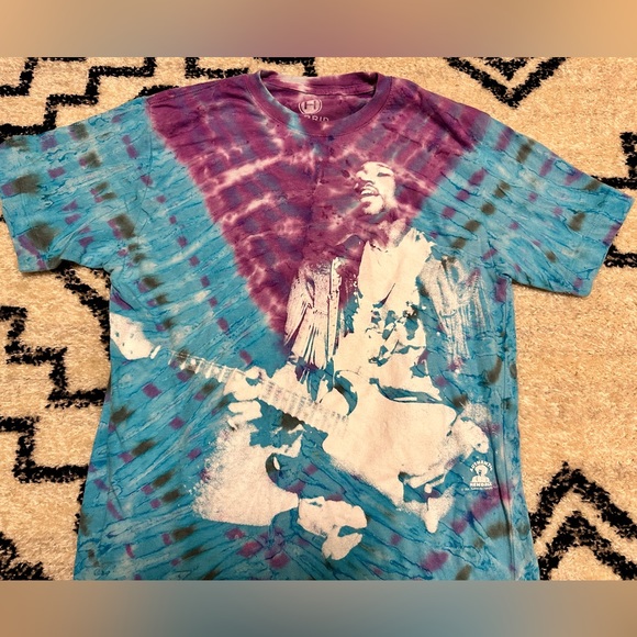 Jimi Hendrix Liquid Blue style tie dye t-shirt - Picture 3 of 5